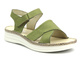 Skórzane sandały damskie ze skrzyżowanymi paskami - HELIOS Komfort 123, zielone