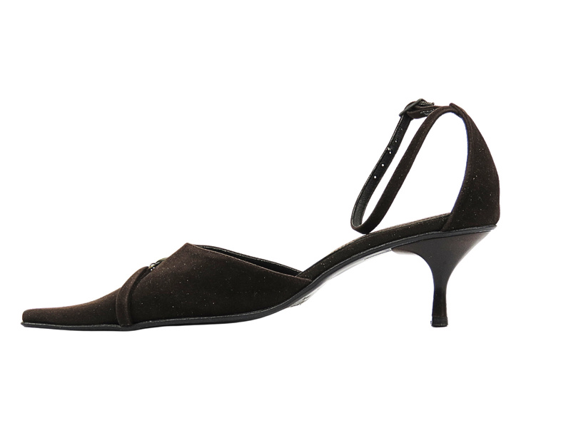 Czółenka na szpilce brązowe z regulowanym paskiem Ver Giovanni 512/6/F2