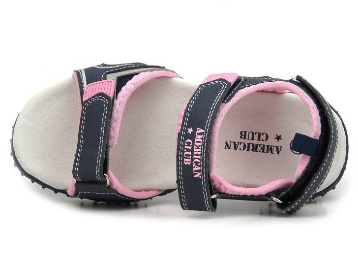 Sandały dziecięce ze skórzaną wkładką - AMERICAN CLUB RL 35/22, granatowe