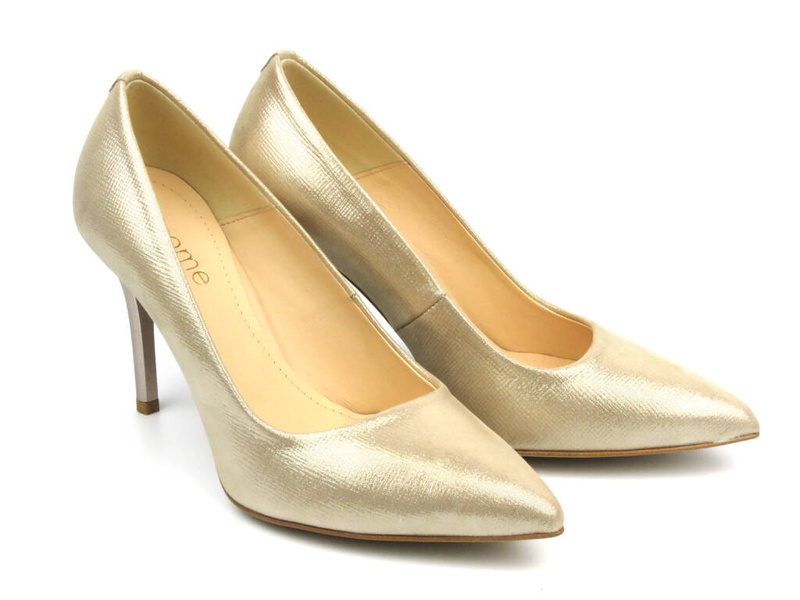 Eleganckie szpilki z noskiem w szpic - UNCOME 35004, złote