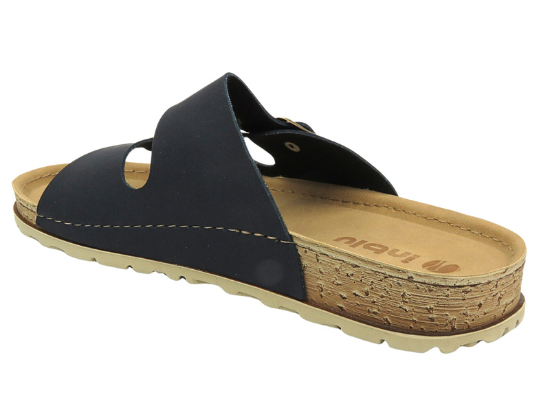 Klapki męskie z klamrami - INBLU TEVERE , granatowe