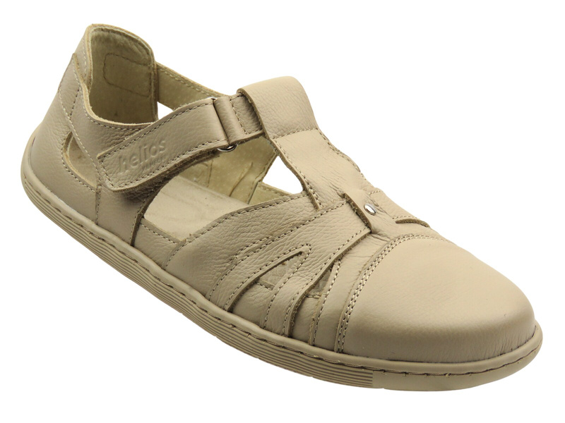 Barefoot skórzane minimalistyczne półbuty damskie ecru Helios Komfort 466