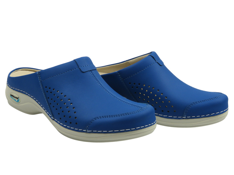 Klapki damskie medyczne, sanitarne - NURSING CARE VENEZA-WG3A07, niebieskie