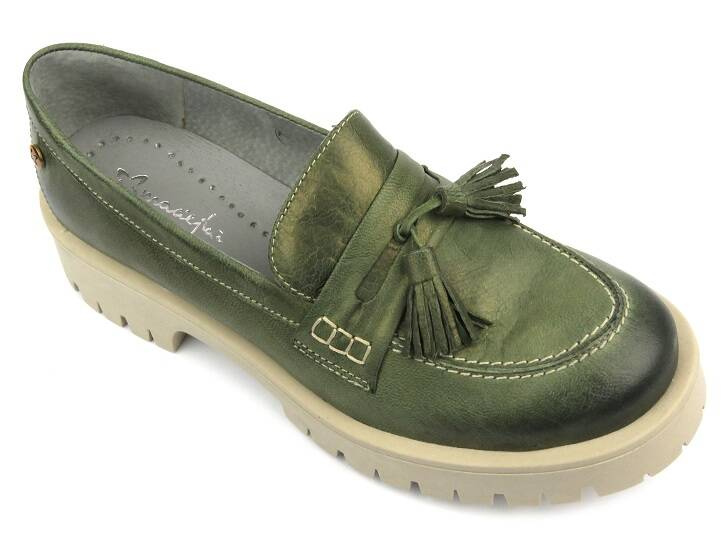 Półbuty, loafersy damskie MACIEJKA 5497S-09, zielone