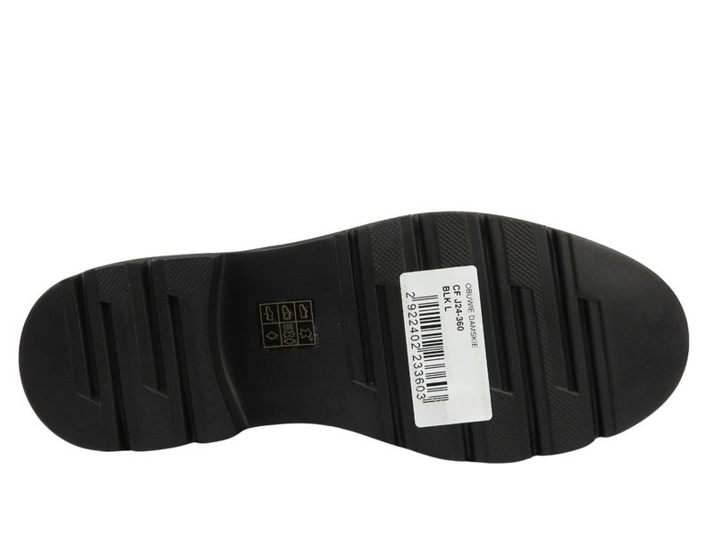 Skórzane półbuty damskie czarne lakierowane Sokolski CF J24-360