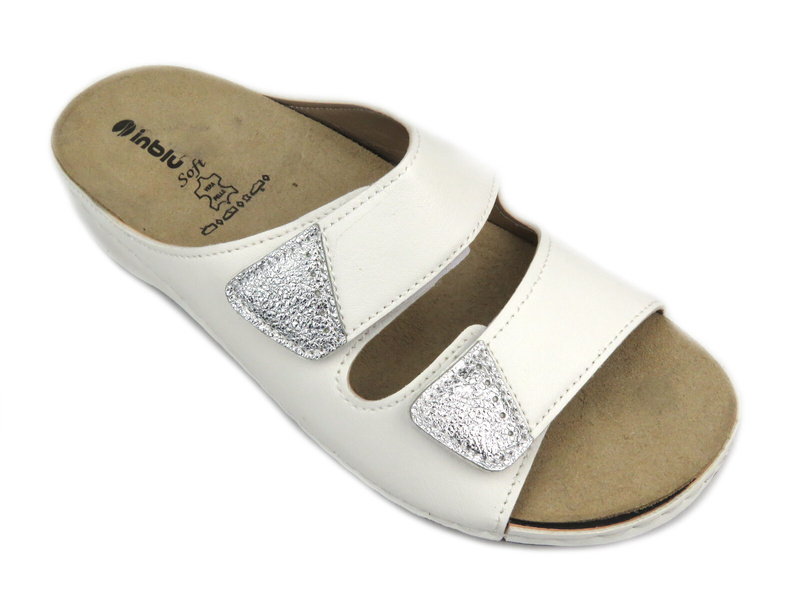 Klapki damskie na rzepy- INBLU WD-13, białe