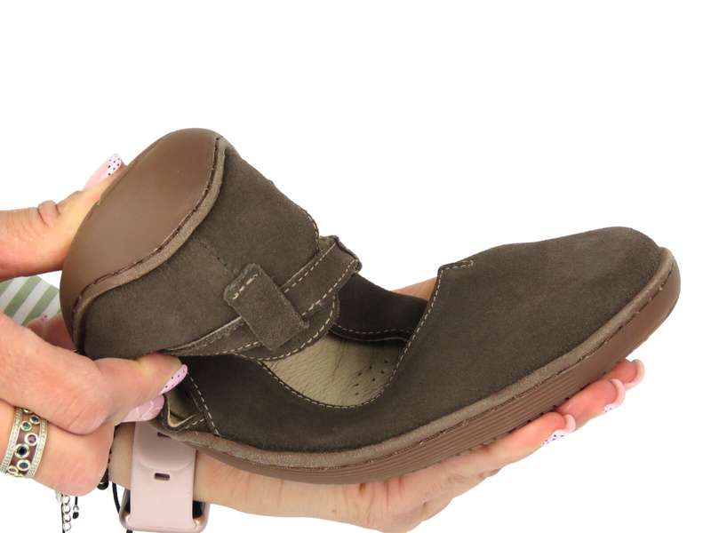 Barefoot skórzane minimalistyczne sandały damskie o podwyższonej tęgości H - Nika Komfort 1472, brąz