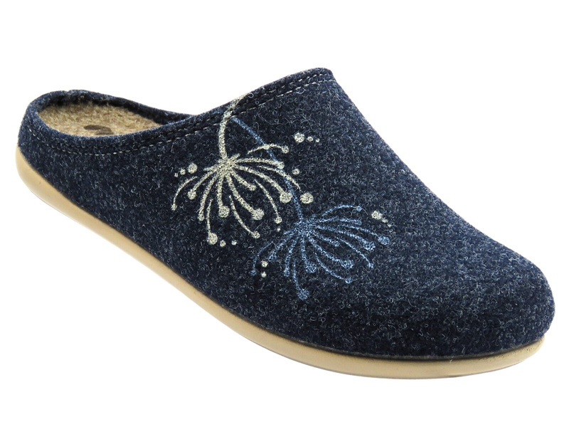 Kapcie damskie filcowe - Inblu GF-30, szaro-niebieskie