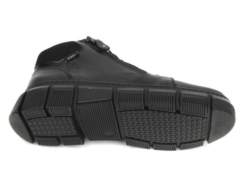 Botki damskie o wysokiej tęgości (H) - AXEL 4481, czarne