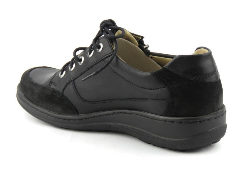 Wygodne półbuty damskie w sportowym stylu - Helios Komfort 357, czarne