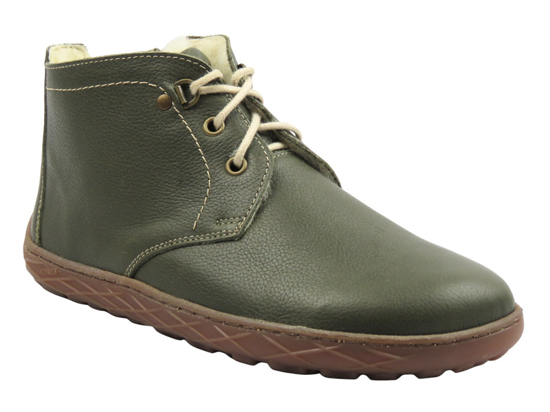 Barefoot botki minimalistyczne damskie oliwkowe Helios Komfort 501P