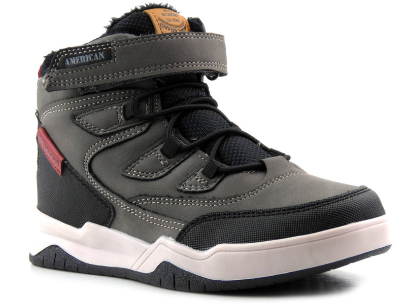 Buty zimowe dziecięce - AMERICAN CLUB ES105/22, ciemnoszare