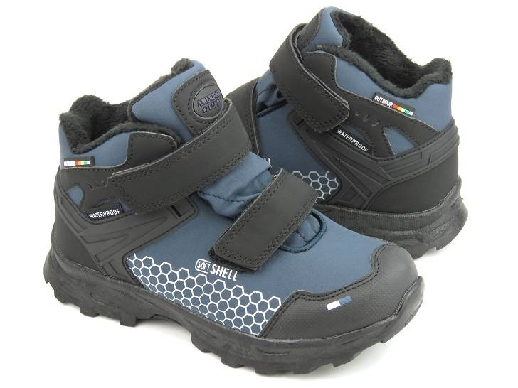 Śniegowce, trapery dziecięce z membraną - AMERICAN CLUB HL 26/22, granatowe