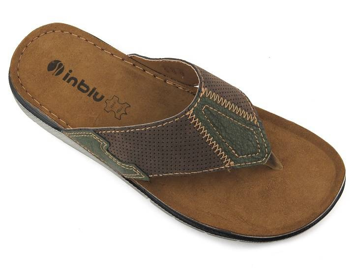 Wygodne japonki męskie INBLU VI-08, ciemny brąz