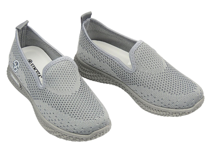 Lekkie półbuty damskie szare Vinceza 34602