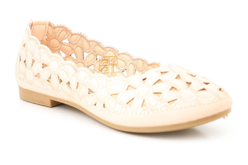 Balerinki dziecięce ażurowe - Evento 22DZ02-4871, różowe