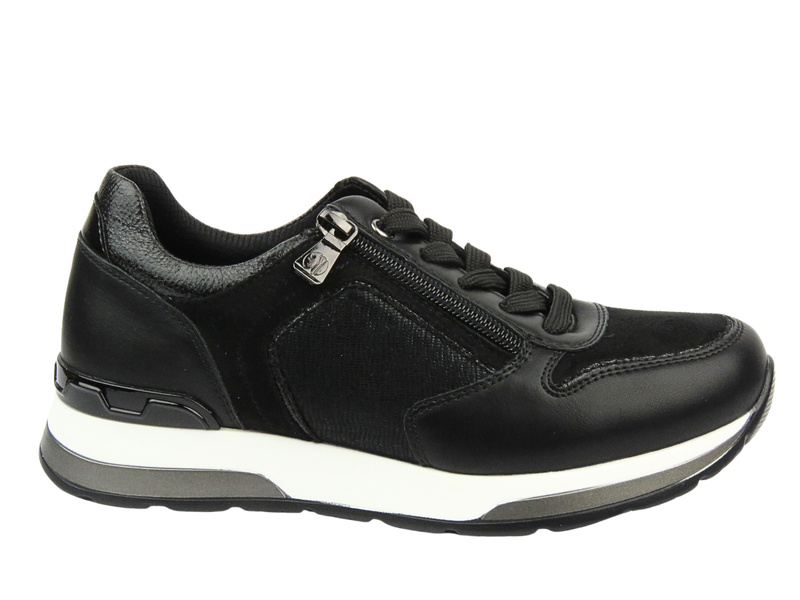 Wygodne sneakersy damskie ze skóry ekologicznej czarne Inblu IN-390