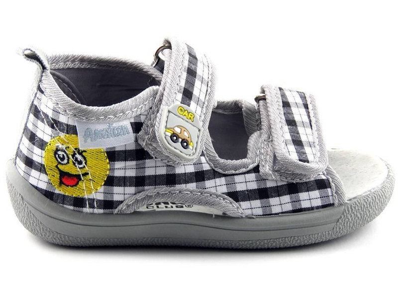 Sandałki dziecięce na rzepy - American Club TEN 305/2017, szare