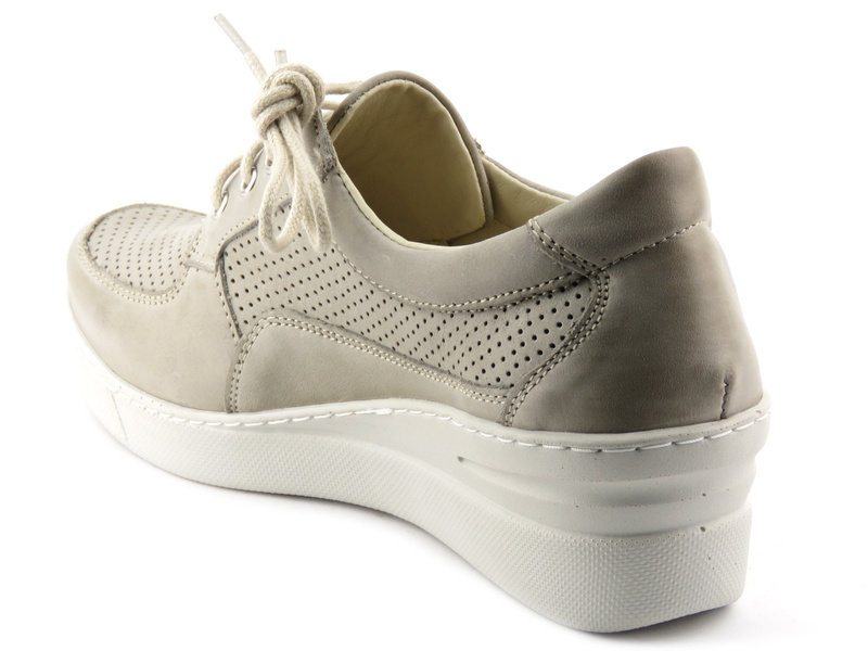 Sneakersy damskie na koturnie - HELIOS 373, szare