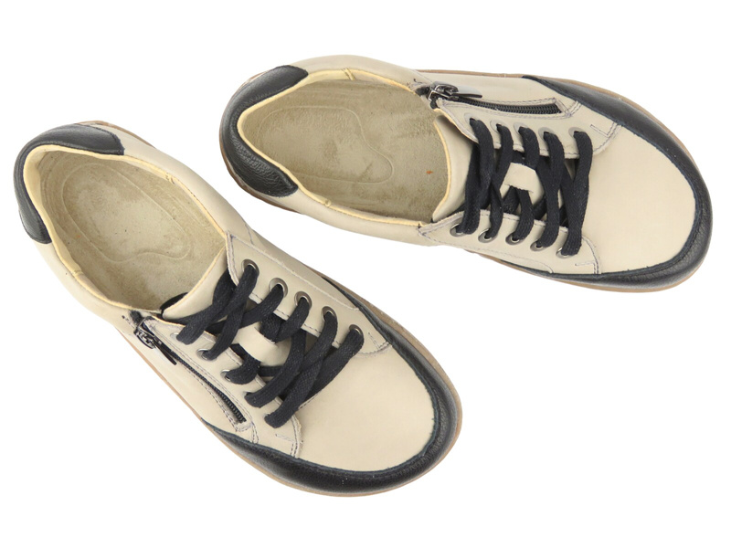 Barefoot skórzane minimalistyczne półbuty damskie Helios Komfort 470, czarne