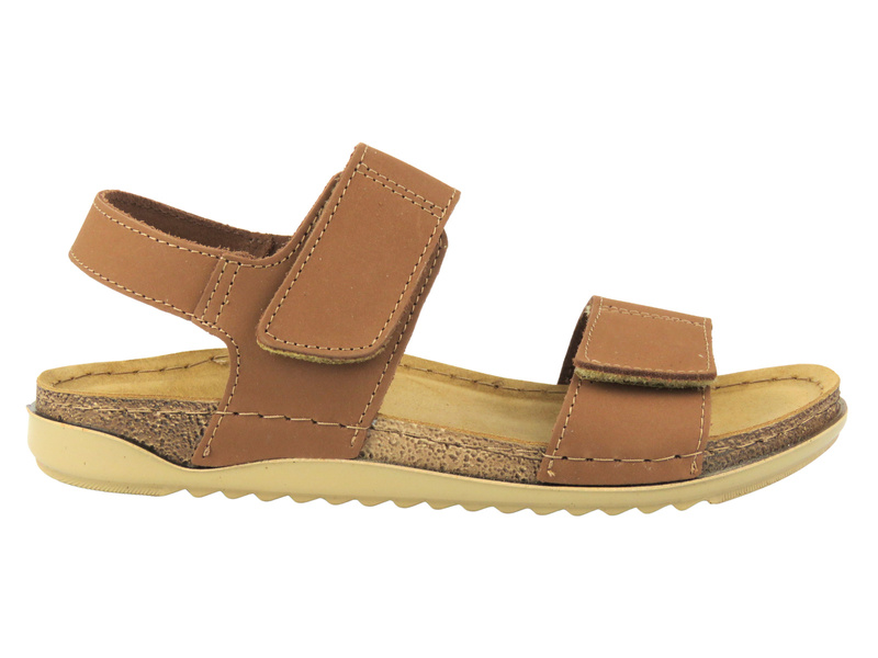 Skórzane sandały damskie camel INBLU AA-01KU