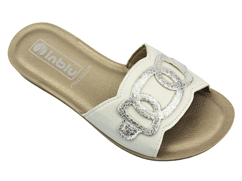 Klapki Damskie INBLU PONZA Białe Wsuwane