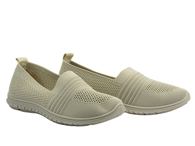 Półbuty, espadryle damskie beżowe News 25TX02-8850 