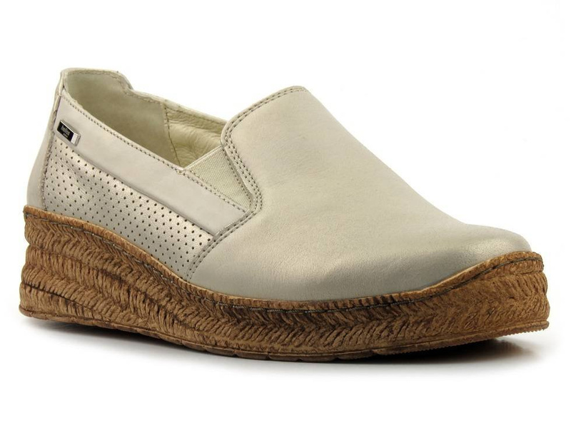 Półbuty damskie typu slip on Helios 350S, złote