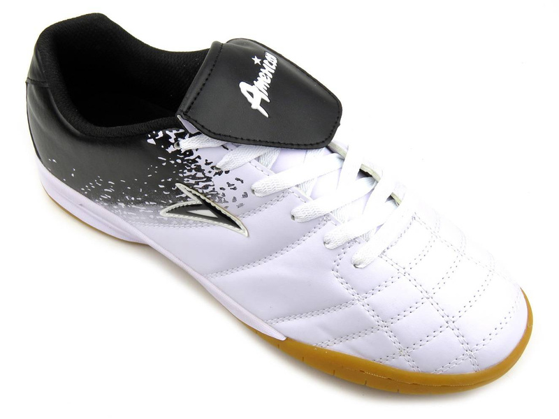 Buty sportowe męskie na kauczukowej podeszwie - AMERICAN CLUB AX3275, czarno-białe