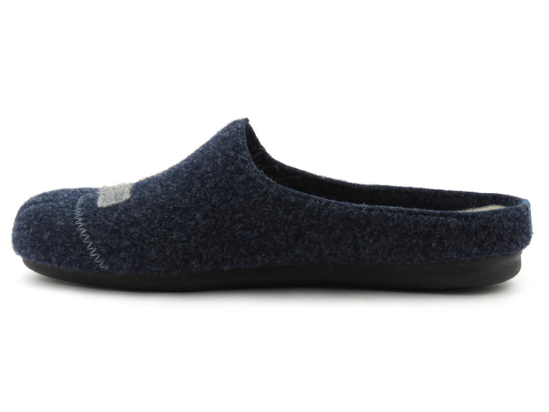 Kapcie męskie filcowe - INBLU 155M014, granatowe