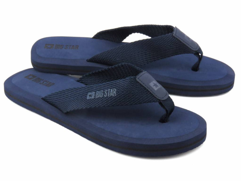 Japonki męskie na miękkiej piance - BIG STAR LL174617, granatowe