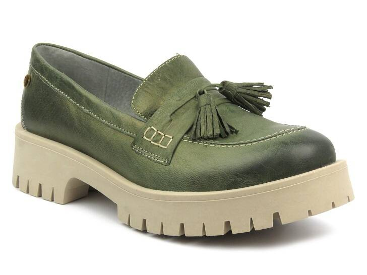 Półbuty, loafersy damskie MACIEJKA 5497S-09, zielone
