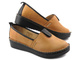 Bardzo wygodne półbuty damskie wsuwane - MANITU 840033-21, camel