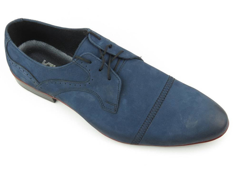 Granatowe brogsy męskie Moskała 484