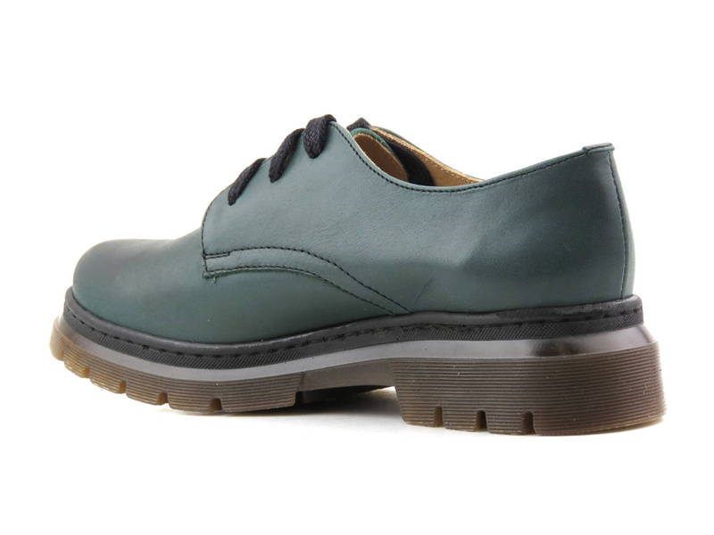 Skórzane półbuty damskie polskiej marki - HELIOS Komfort 412, zielone