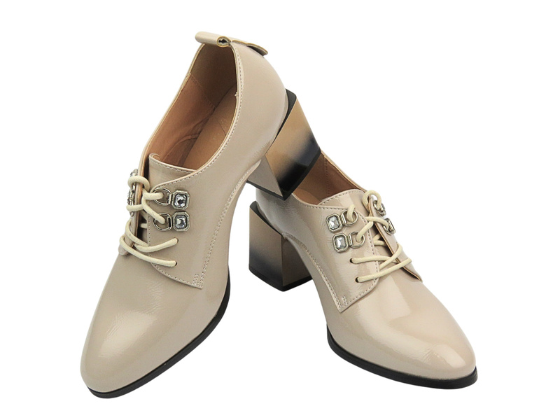 Eleganckie buty damskie - Potocki 24-12304, beżowe