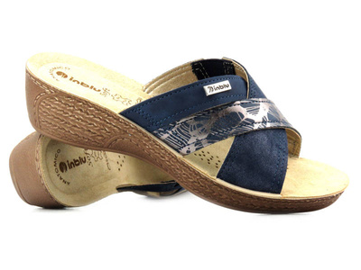 Lekkie, wygodne klapki damskie - INBLU GL-55, granatowe