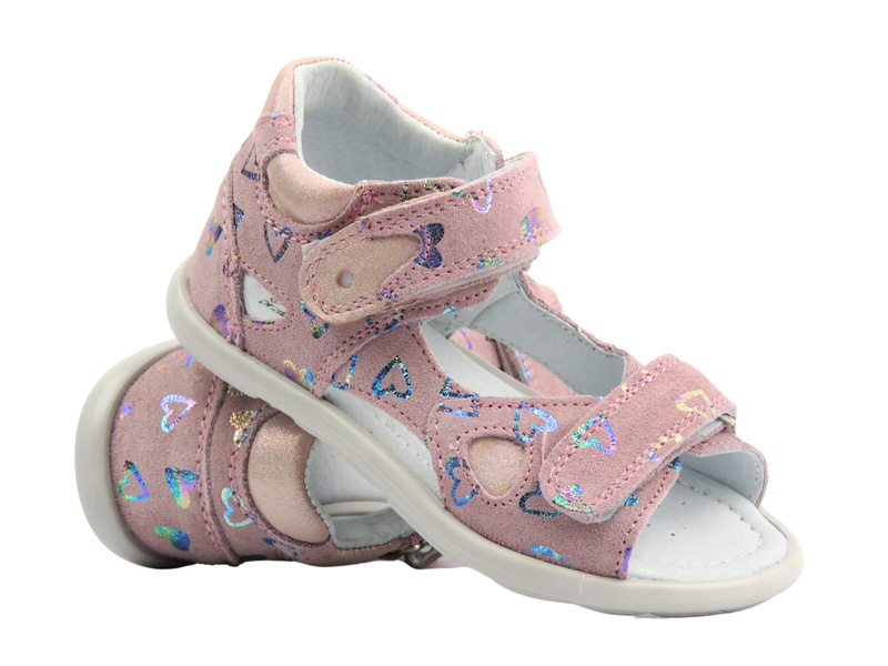 Sandały dziecięce na rzepy różowe Jamet 218