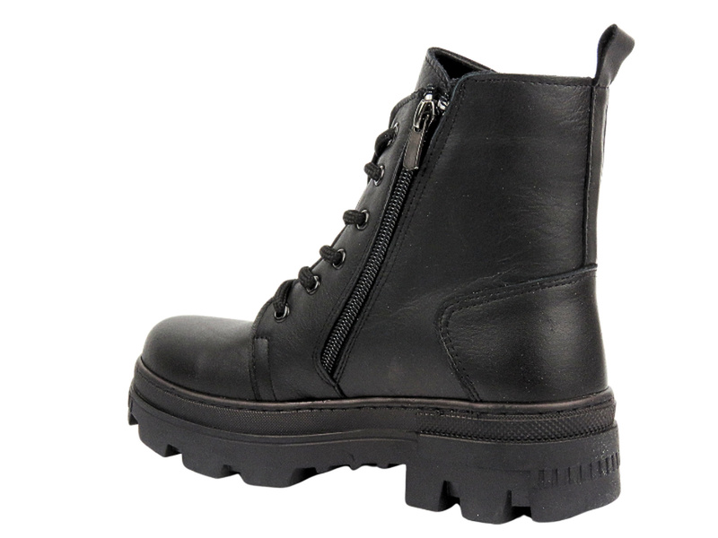 Botki damskie skórzane - VACARRO 1002, czarne