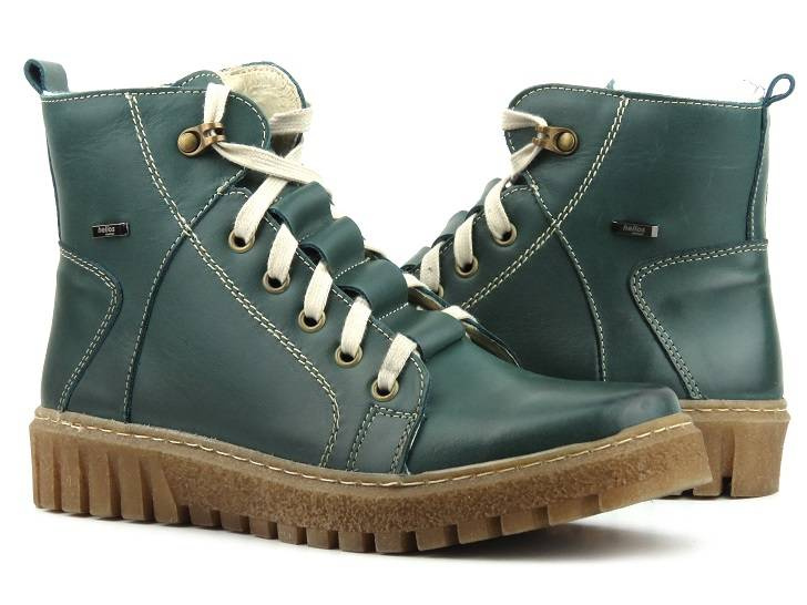 Trapery damskie ocieplane wełną - Helios Komfort 577, zielony