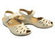 Sandały damskie z ażurową cholewką złote Helios Komfort 4011