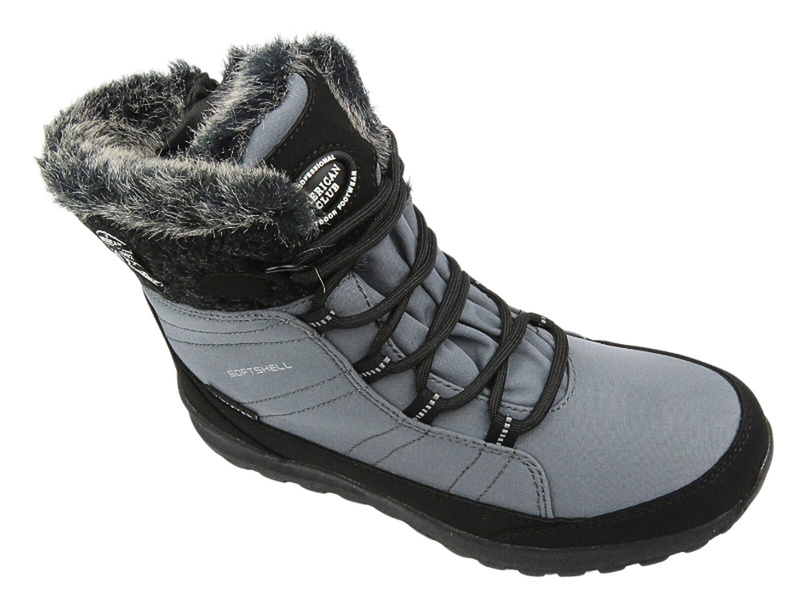 Wysokie śniegowce damskie - AMERICAN CLUB SN 43/24, szare