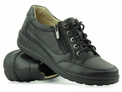 Wygodne półbuty damskie w sportowym stylu - Helios Komfort 357, czarne 3