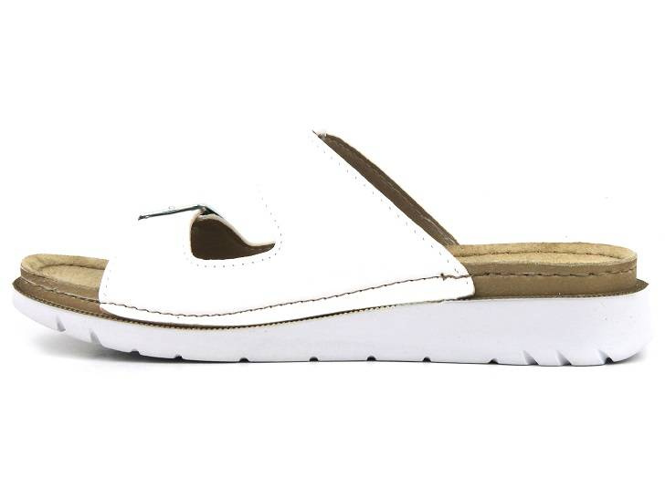 Klapki damskie z klamrami - INBLU CN-33, białe