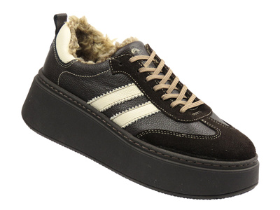 Ocieplane sneakersy damskie Nika Komfort 1703, brązowe