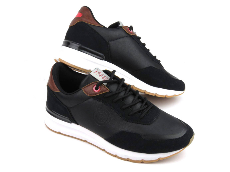 Sneakersy. buty sportowe męskie z Memory Foam - CROSS JEANS II1R4011C, czarne