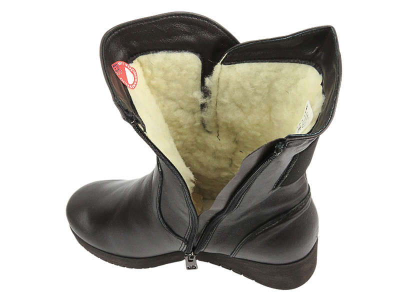 Wygodne kozaki damskie z miękkiej skóry - Galant 761, brązowe