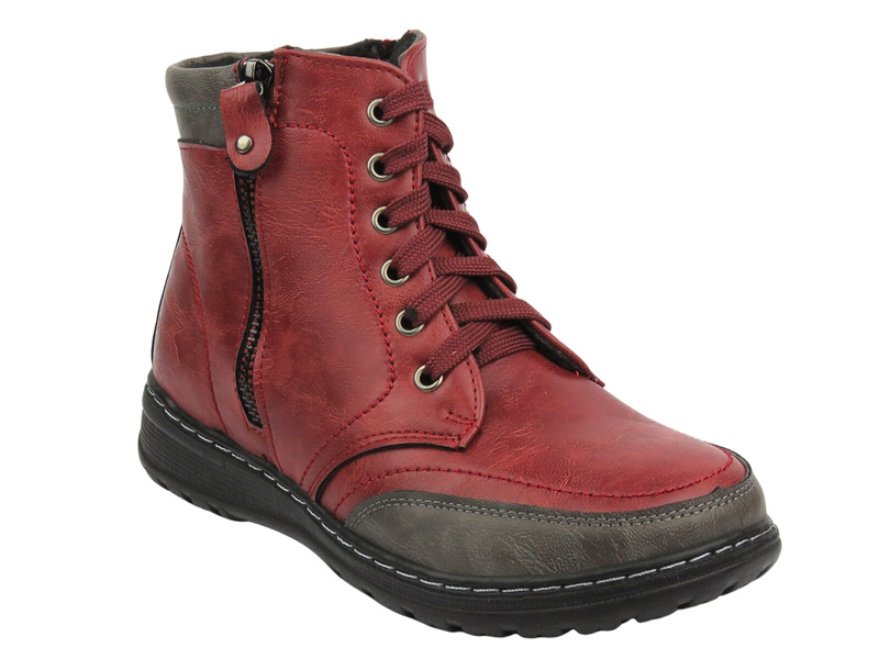 Ocieplane Trapery Damskie - Potocki 24-90307, Czerwone