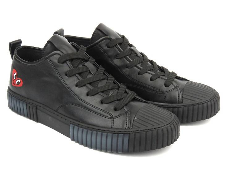 Skórzane sneakersy męskie - JOHN DOUBARE HD19958V1-6A, czarne