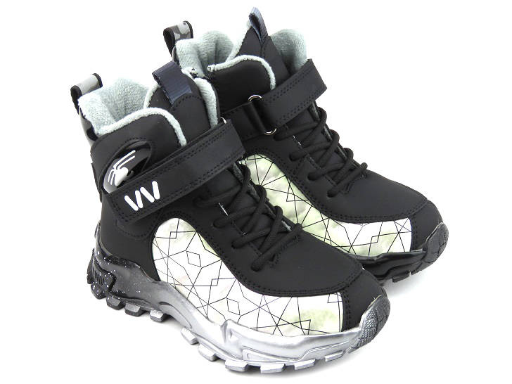 Trzewiki, buty zimowe dziecięce - WEESTEP R712565680BK , czarne